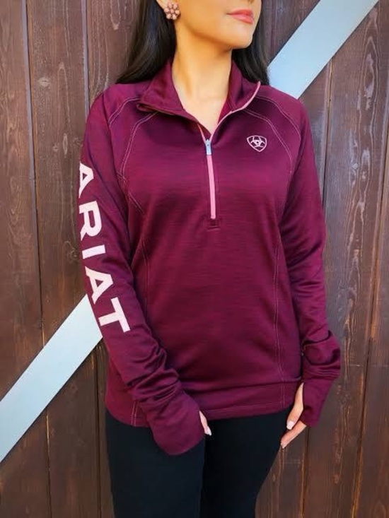 Ariat Sweaters - Ariat | Women's Tek Team 1/2 Zip Sweatshirt | Burgundy | Size Medium